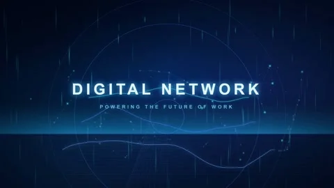 Abstract digital network background with flowing blue data lines and futuristic Stock Footage 346204474