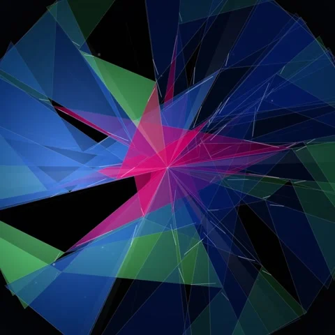 Abstract digital network background with geometric tech lines and data flow.. Stock Footage 345688882