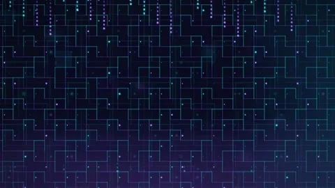 Abstract Digital Network Background with Glowing Blue Lines and Data Particles Stock Footage 339319575