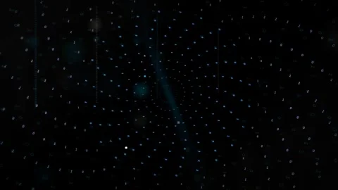 Abstract Digital Network Background with Glowing Blue Particles and Data Stream Video stock 339323116