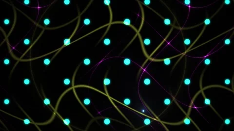 Abstract Digital Network Background with Glowing Cyan Dots and Interconnect.. Stock Footage 341785551