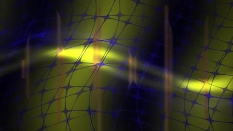 Abstract Digital Network Background with Glowing Light Waves and Geometric .. Stock Footage 341785571