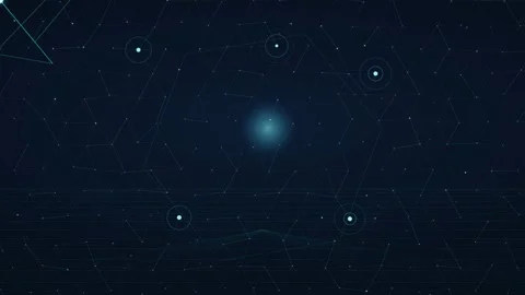 Abstract digital network background with glowing blue connection lines and Stock Footage 346202263