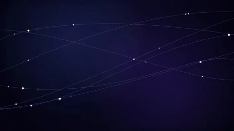 Abstract digital network background with glowing particles and flowing lines on Stock Footage 346205151