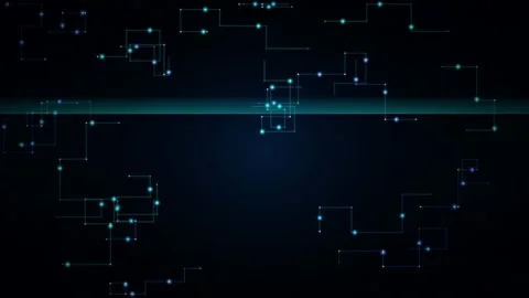 Abstract digital network background with glowing blue connection lines and data Stock Footage 346207233