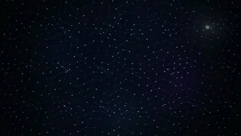 Abstract digital network background with glowing particles and connecting lines Stock Footage 346211179