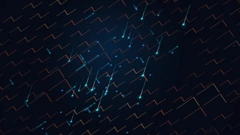 Abstract digital network background, with glowing data, particles and geomet Stock Footage 348667493