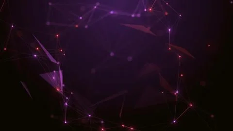 Abstract digital network background with glowing red and purple nodes conne.. Stock Illustration