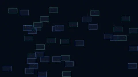 Abstract digital network background with glowing blue data nodes and connec.. Stock Illustration