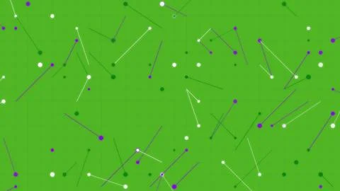 Abstract Digital Network Background with Green Grid, White and Purple Conne.. 스톡 일러스트
