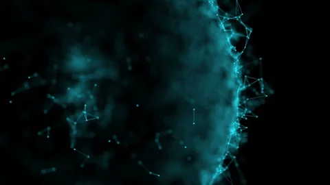 Abstract Digital Network: Blue Connection Lines on Black Background Visuali.. Stock Footage 341780644
