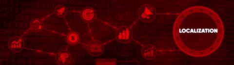 Abstract digital network connecting business icons with binary code backgro.. Stock Footage 332396044