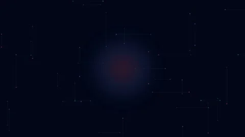 Abstract Digital Network Connecting Glowing Nodes on Dark Background Video stock 347626662