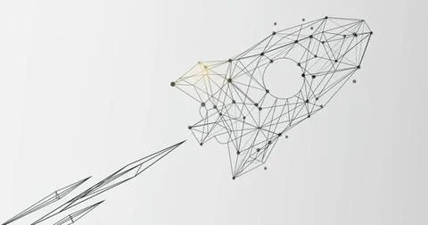 Abstract digital network with connecting lines and nodes Stock Illustration