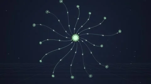 Abstract digital network connecting nodes, futuristic data flow, technology.. Stock Footage 348792619