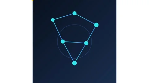 Abstract digital network connection animation with pulsing geometric nodes and Stock Footage 338188921