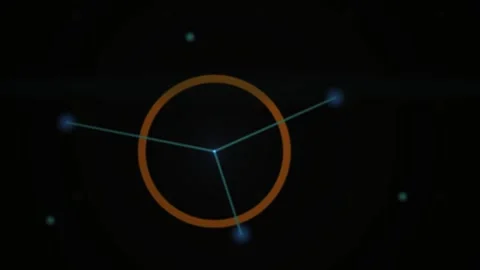 Abstract Digital Network Connection Animation with Glowing Nodes and Circul.. Video stock 341785534