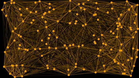 Abstract digital network connection background with glowing nodes and data .. Stock Footage 335521284