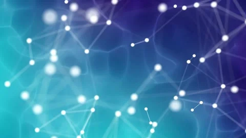 Abstract Digital Network Connection Background with Glowing Particles Stock Footage 336120134