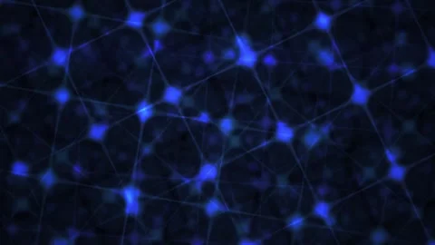 Abstract Digital Network Connection Background with Glowing Blue Nodes and .. Stock Footage 340509023