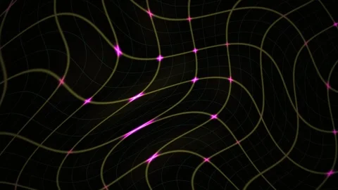 Abstract Digital Network Connection Background with Glowing Pink Nodes and .. Video stock 341785684