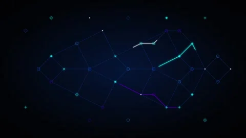 Abstract digital network connection background, with glowing geometric, nod.. Stock-Footage 344863286