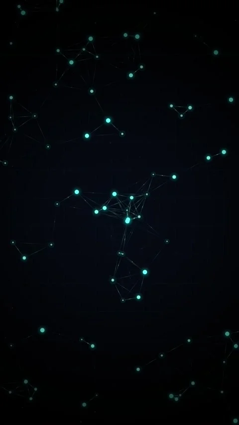 Abstract Digital Network Connection Background with Glowing Nodes and Lines Stock Footage 346203167