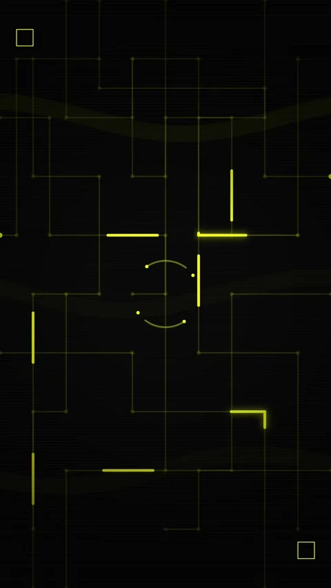 Abstract Digital Network Connection Background with Glowing Yellow Lines Stock Footage 346204720