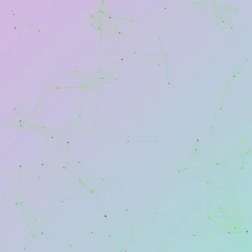 Abstract digital network connection with colorful nodes and green lines on .. Stock Illustration