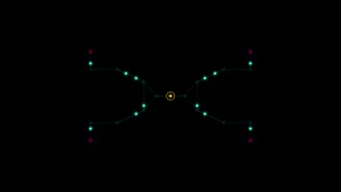 Abstract digital network connection design with glowing nodes and lines video Stock Footage 344240340