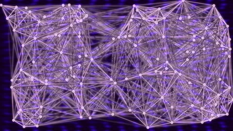 Abstract Digital Network Connection with Glowing Nodes and Lines Stock Footage 332586505