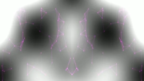 Abstract Digital Network Connection with Glowing Pink Nodes and Lines Stock Footage 333081793