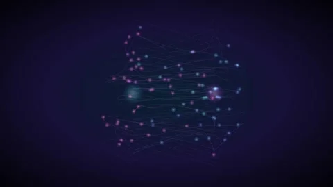Abstract digital network connection with glowing nodes and lines Stock Footage 337066826