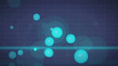 Abstract Digital Network Connection with Glowing Blue Nodes and Data Lines on Stock Footage 339316171