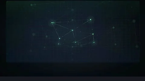 Abstract Digital Network Connection with Glowing Nodes and Lines on Dark Blue Stock Footage 339317865