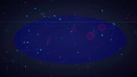Abstract Digital Network Connection with Glowing Nodes and Lines on Dark Blue Stock Footage 339318051