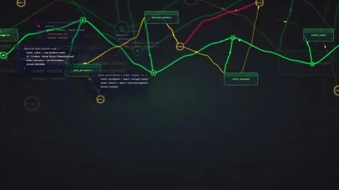 Abstract Digital Network Connection with Glowing Data Lines and Programming 스톡 동영상 340117568