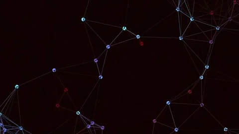 Abstract Digital Network Connection Glowing Data Flow Technology Background Stock Footage 340378322