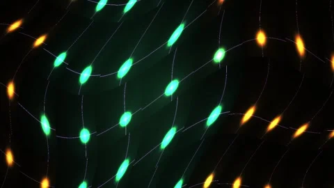 Abstract Digital Network Connection with Glowing Nodes and Data Flow Lines. Stock Footage 340509535