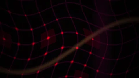 Abstract Digital Network Connection with Glowing Red Nodes and Interconnect.. Stock Footage 341785707
