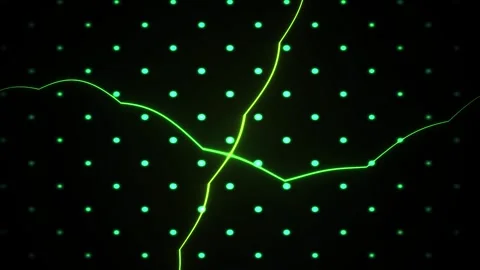Abstract Digital Network Connection with Glowing Green Nodes and Intersecti.. Stock Footage 341785720