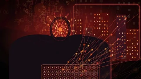 Abstract Digital Network Connection with Glowing Data Particles and Binary Code Stock-Footage 343152834