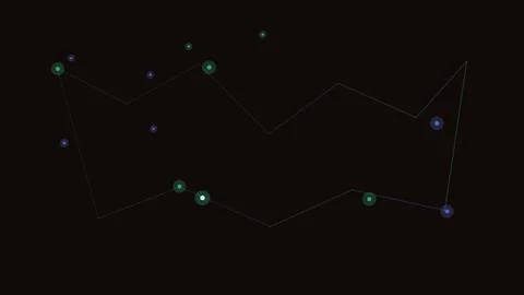 Abstract digital network connection with glowing data points and dynamic li.. Video stock 343694877