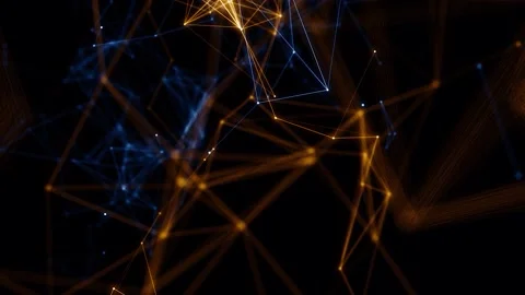 Abstract Digital Network Connection with Glowing Blue Particles Stock Footage 343822794