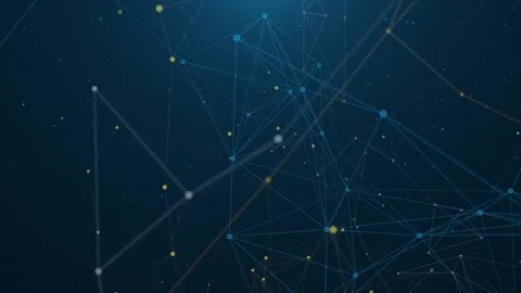Abstract Digital Network Connection with Glowing Dots and Lines Stock Footage 343822835