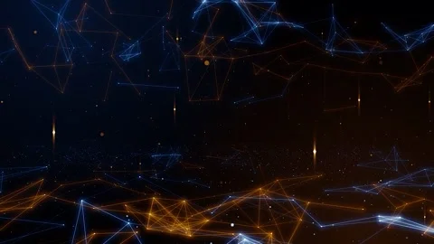 Abstract digital network connection with glowing particles and lines Stock Footage 343825474