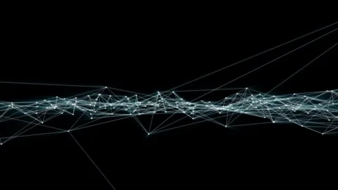 Abstract digital network connection with glowing dots and line 스톡 동영상 344329663