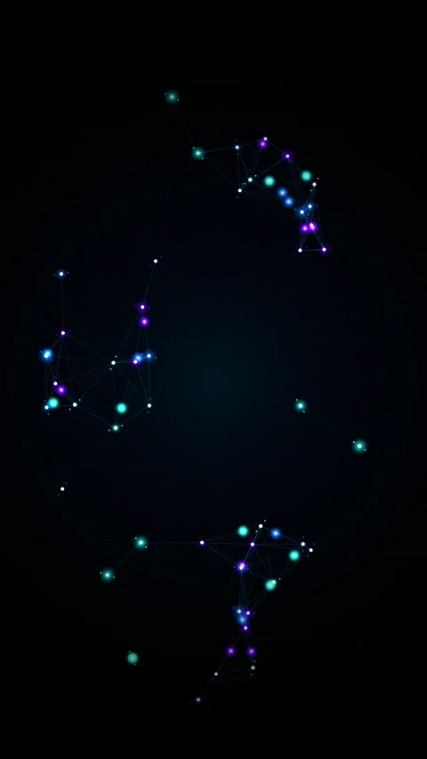Abstract Digital Network Connection with Glowing Particles and Lines Stock Footage 346197284