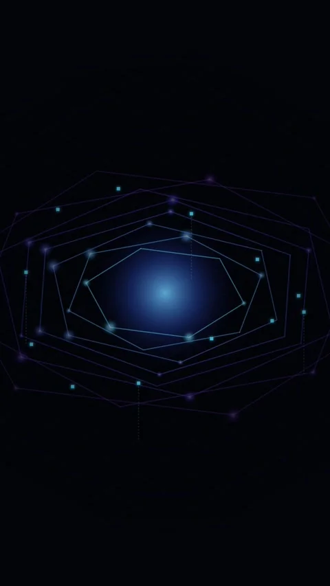 Abstract Digital Network Connection with Glowing Nodes and Lines Stock Footage 346198254