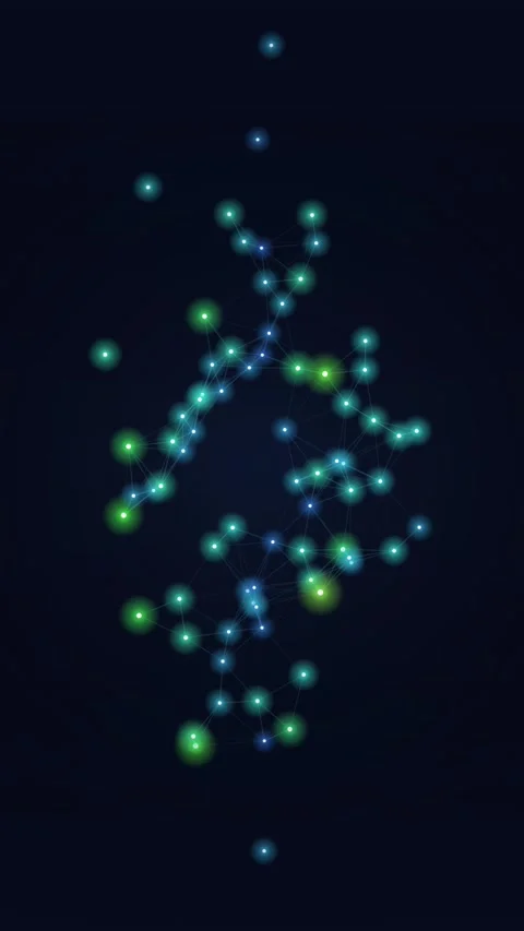 Abstract Digital Network Connection with Glowing Blue and Green Nodes 스톡 동영상 346202722
